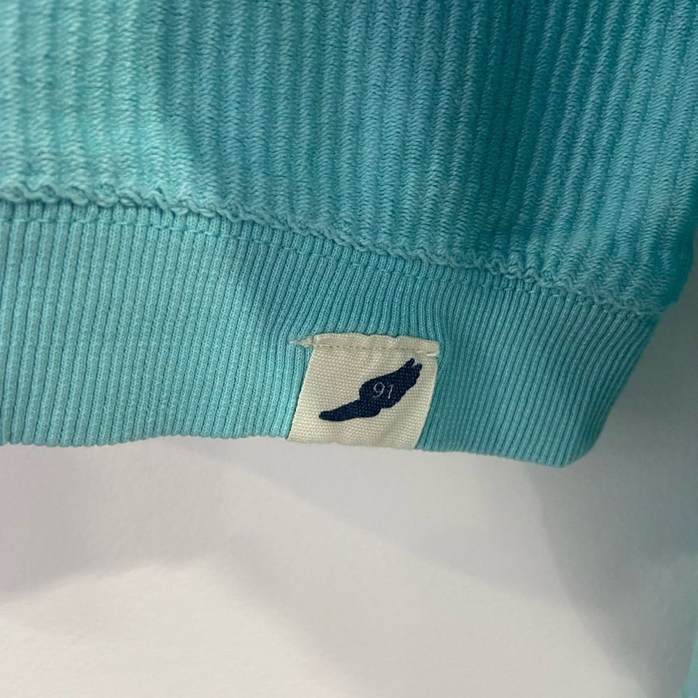 Unwind by League Solid Seaglass Long Sleeve Cropped Sweatshirt Size Small - Picture 5 of 9